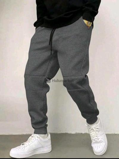 Men's Drawstring Elastic Waist Slant Pockets Sweatpant