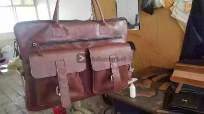 hand made leather bag for laptop and document
