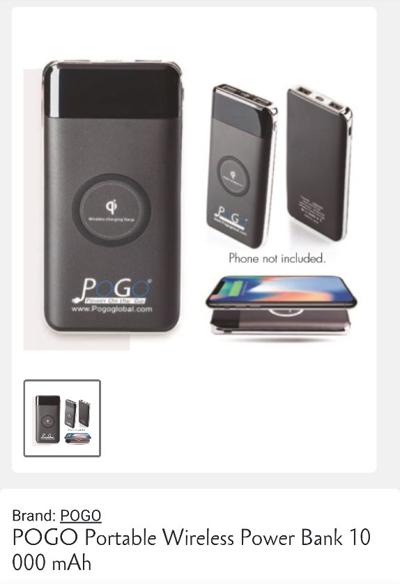 POGO Portable Wireless Power Bank 10
000 mAh