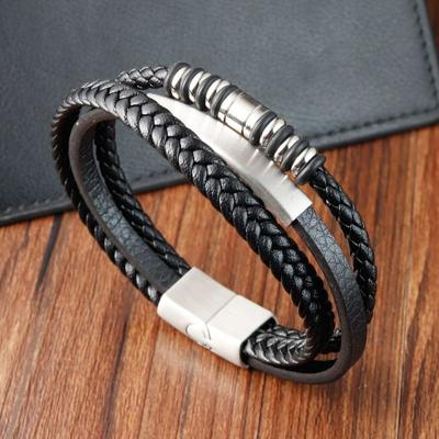 Black Leather Rope Bracelet