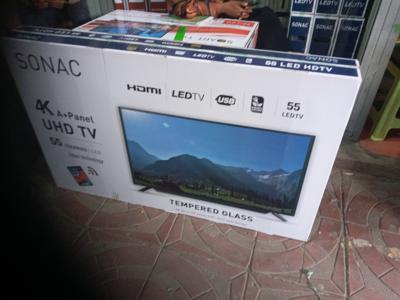 SONAC 55INCH TV SMART 4K ANDROID DOUBLE SCREEN NEW 20 25 MODEL