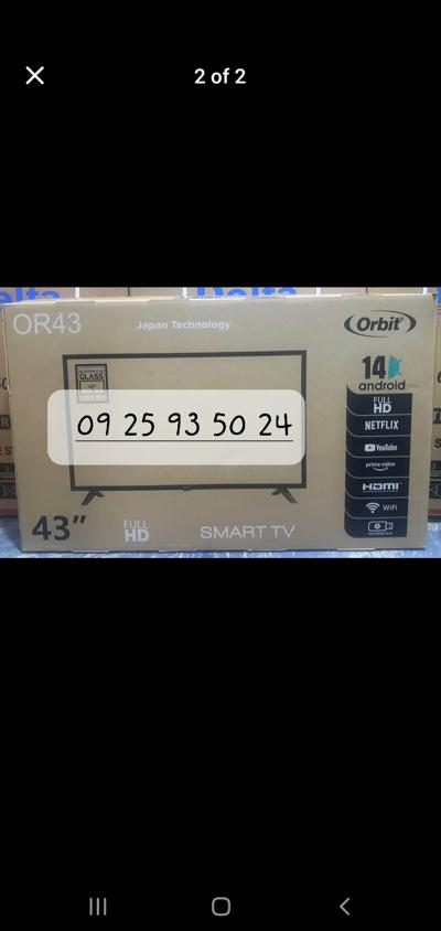 ORBIT 43INCH TV SMART 4K ANDROID NEW 20 25 MODELFRAMELESSSCREEN