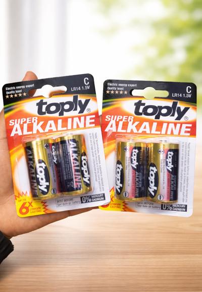 Toply Super Alkaline C batteries (model LR14, 1.5V).
