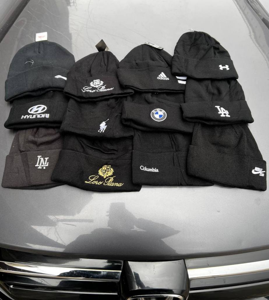 Premium Black amd white Branded Winter Knit Beanies