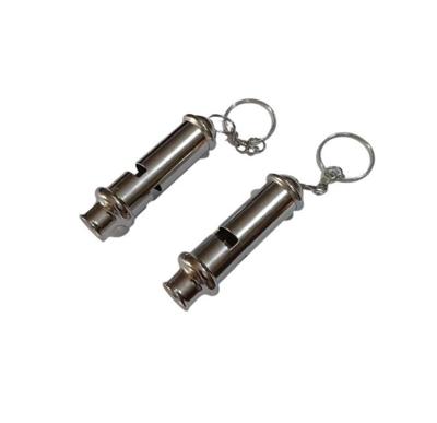 Metal whistles

They appear to be made of a durable, anti-rusting material like zinc alloy or br