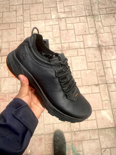 Men's Premium Black Leather Outdoor Trail Sneakers

•