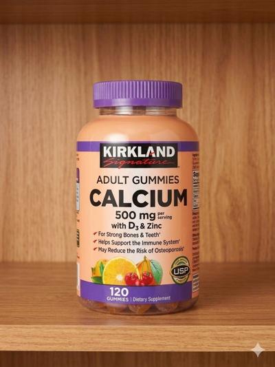 Kirkland Signature Adult Gummies Calcium with Vitamin D3 and Zinc