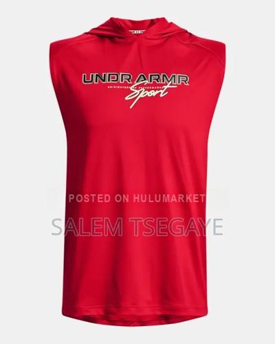 Red Under Armour Men's Ua Mesh Sport Sleeveless Hoodie.