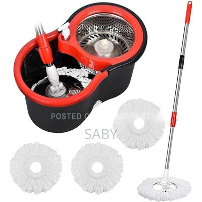 Black and Red 360-Degree Spin Mop