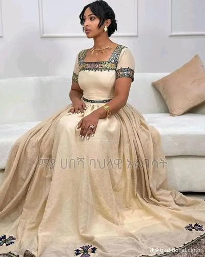 ባህላዊ ሀበሻ ቀሚስ Habesha Kemis