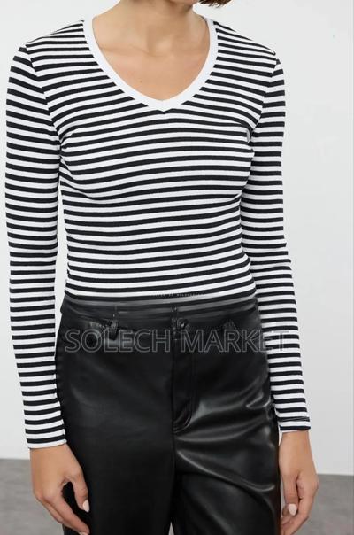 Monki Black and White Striped