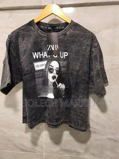 Black Acid Wash Oversized Crop T-Shirt