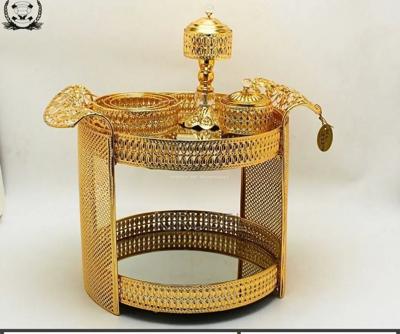 Luxury Gold 2-Tier Serving Stand Coffee Set