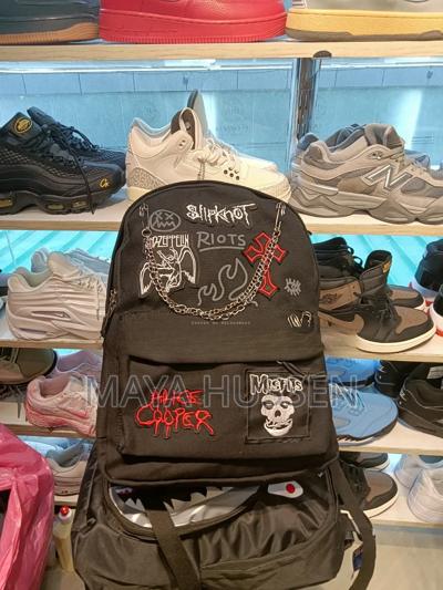 Hypebeast Black Rock Band Patch Backpack With China