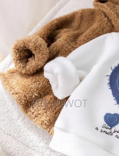 3pcs Set Baby Girl Fluffy Hoodie, Knit Sweater and Pants