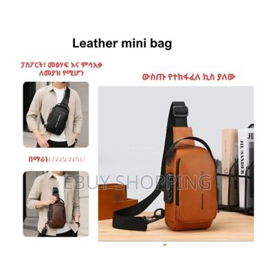 Pu Leather Travel Chest Bag With Password Lock Charging Hole