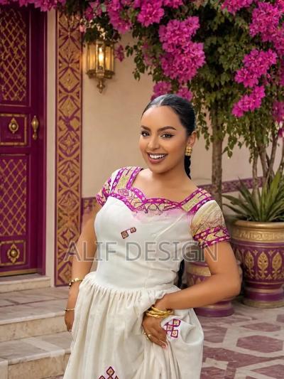 Purple Habesha Dresses Habesha Kemis Traditional Clothes