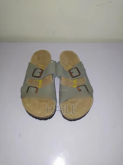 Cork Sole Sandals Women's Double Buckle Flats Men's Casual Slippers