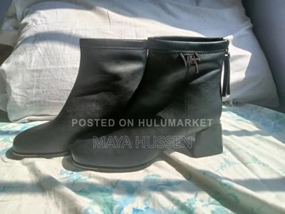 Black Leather Ankle Boots for Women - Brand New