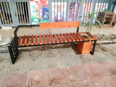 Urbanslat Steel Wood Outdoor Bench for Walkways, Schools