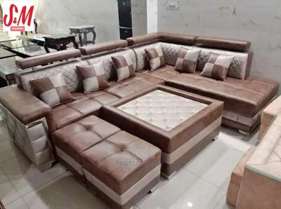 L Shaped Sofa Full Leather With Table