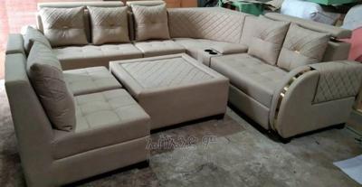 L Shaped Sofa Full Leather With Table