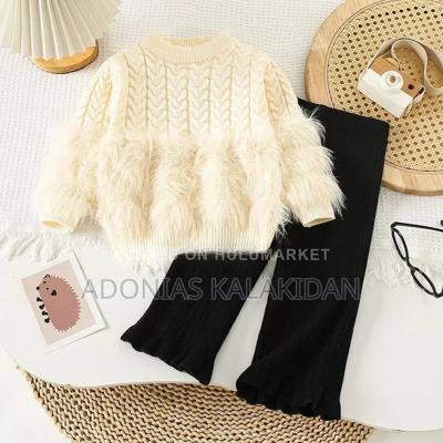 Toddler Girls Two Piece Sweater Top and Pant Set