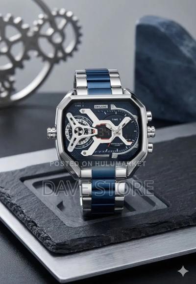 Swiszone Silver Blue -Toned Watch