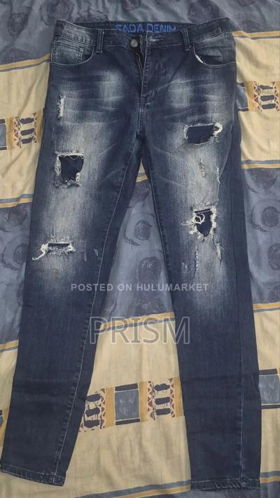 Sada Denim Distressed Underlay Patch Jeans