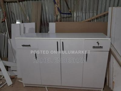 White Laminated Kitchen Cabinet