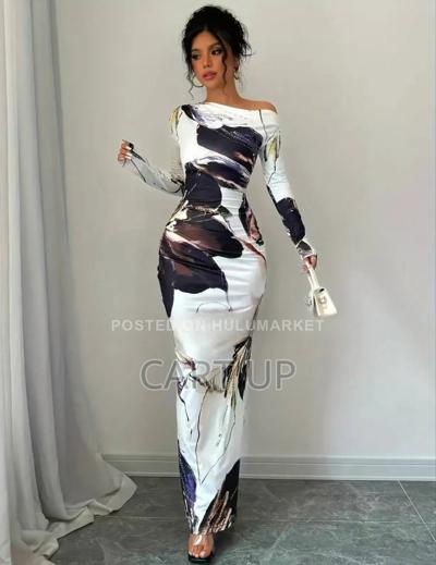 Floral Print One Shoulder Bodycon Dress