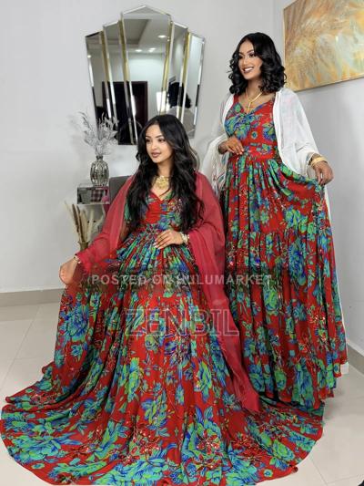 Floral Singer Chiffon Dress | Zenbil Chiffon Addis Ababa