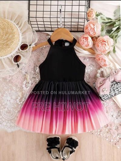 Baby Girl Elegant Minimalist Ombre Dress for Summer