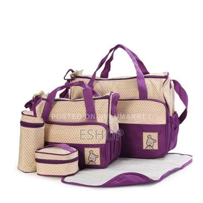 Complete 5pcs Multifunction Baby Bag – Stylish Mummy Handbag