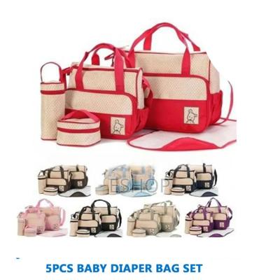 5pcs Multifunctional Diaper Bag Set – Great For Daycare, Travel