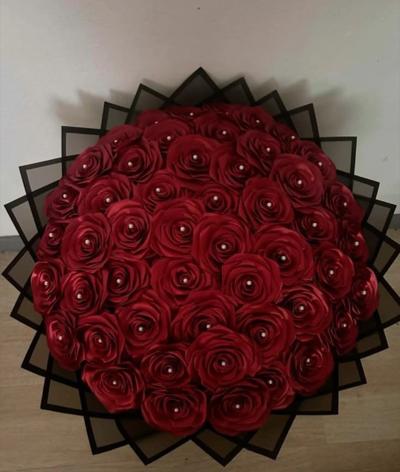 100 ribbon flower bouquet