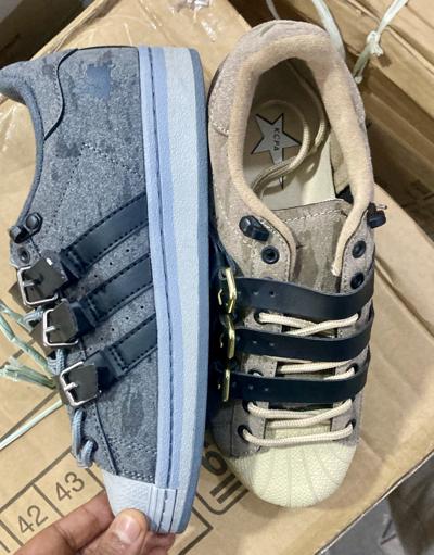 Suede Buckled Sneakers: