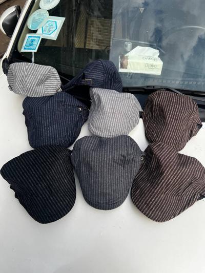 Vintage Pinstripe Flat Caps: